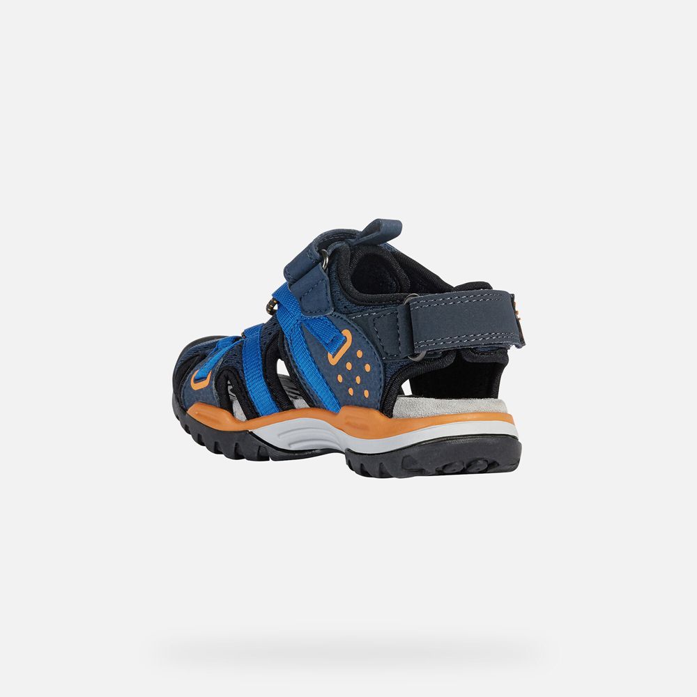 Sandales Geox Borealis - Bleu Marine/Orange - Garcon 053291-EOM